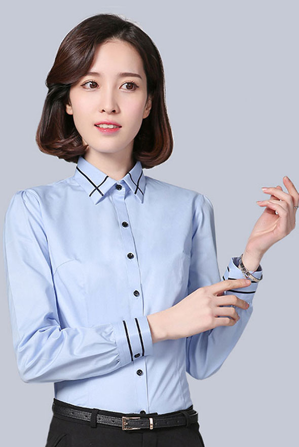 藍(lán)色修身版襯衣定制